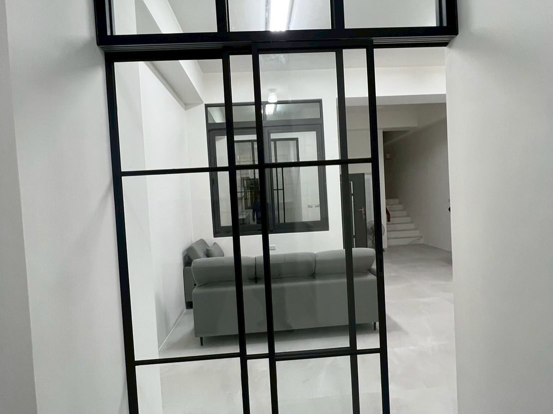 台南節能玻璃採光罩+隔間玻璃門